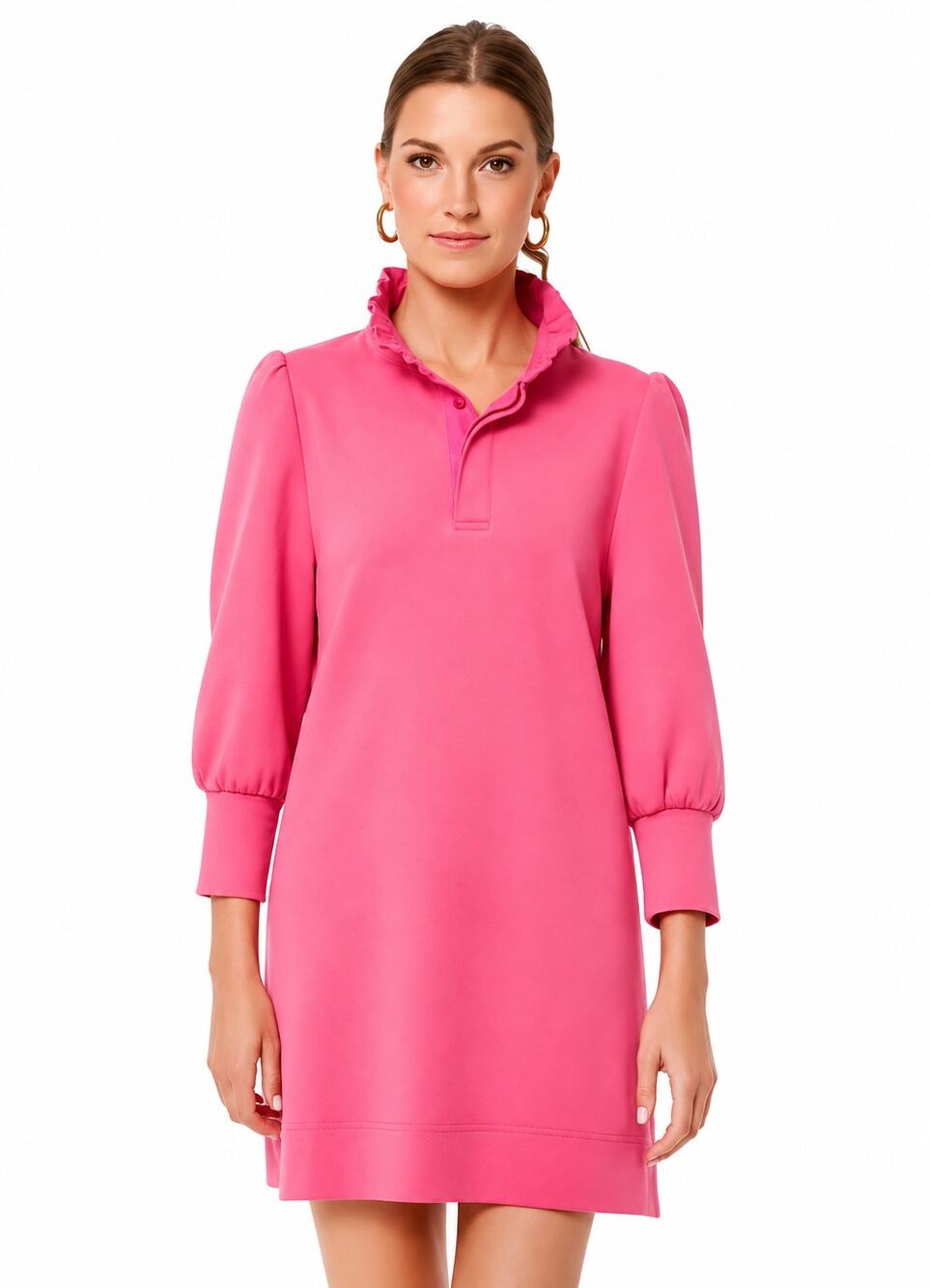 Pomander Place Mini Dress Womens M Pink Charlotte Polo Tuckernuck 3/4 Sleeve